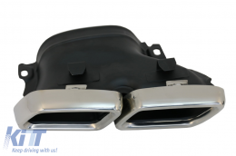 Rear Bumper Air Diffuser with Exhaust Muffler Tips suitable for Mercedes GLS Class X166 SUV Facelift (09.2015-2019) GLS63 Design-image-6075342