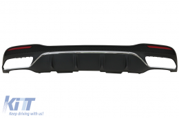 Rear Bumper Air Diffuser with Exhaust Muffler Tips suitable for Mercedes GLE Class W166 SUV Facelift (2015-2019) GLE63 Design-image-6075317