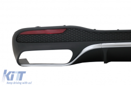 Rear Bumper Air Diffuser with Exhaust Muffler Tips suitable for Mercedes GLE Class W166 SUV Facelift (2015-2019) GLE63 Design-image-6075318
