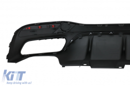 Rear Bumper Air Diffuser with Exhaust Muffler Tips suitable for Mercedes GLE Class W166 SUV Facelift (2015-2019) GLE63 Design-image-6075320