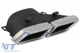 Rear Bumper Air Diffuser with Exhaust Muffler Tips suitable for Mercedes GLE Class W166 SUV Facelift (2015-2019) GLE63 Design-image-6075323