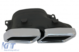 Rear Bumper Air Diffuser with Exhaust Muffler Tips suitable for Mercedes GLE Class W166 SUV Facelift (2015-2019) GLE63 Design-image-6075324