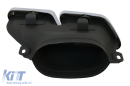 Rear Bumper Air Diffuser with Exhaust Muffler Tips suitable for Mercedes GLE Class W166 SUV Facelift (2015-2019) GLE63 Design-image-6075326