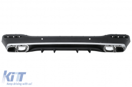 Rear Bumper Air Diffuser with Exhaust Muffler Tips suitable for Mercedes GLS Class X167 (2019-up) GLS63 Design-image-6112900