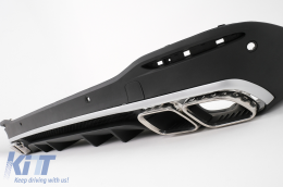 Rear Bumper Air Diffuser with Exhaust Muffler Tips suitable for Mercedes GLS Class X167 (2019-up) GLS63 Design-image-6112904