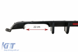 Rear Bumper Air Diffuser with LED Red Reflector suitable for VW Golf 7.5 (2017-2019) and Front Bumper Lip Extension Spoiler Piano Black-image-6080510