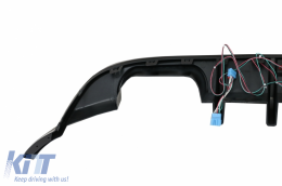 Rear Bumper Air Diffuser with LED Red Reflector suitable for VW Golf 7.5 (2017-2019) and Front Bumper Lip Extension Spoiler Piano Black-image-6080513
