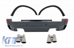 image-72-Rear Bumper and Wheel Arches Fender Flares with Exhaust Muffler Tips Chrome suitable for BMW X5 E70 (2007-2013) X5M M-Design