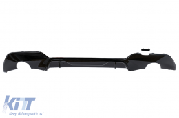 image-24-Rear Bumper Diffuser Double Outlet for Single Exhaust suitable for BMW 3 Series G20 G28 Sedan G21 Touring (2018-2022) Shiny Black