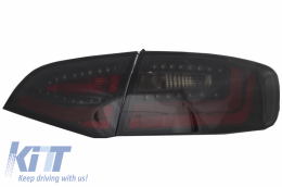 Rear Bumper Diffuser & Exhaust Tips with Central Grille and LED Taillights suitable for AUDI A4 B8 Avant Pre Facelift (2007-2011)-image-6046385