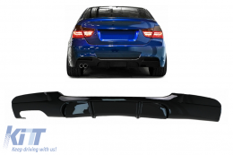 image-49-Rear Bumper Diffuser Left Double Outlet suitable for BMW 3 Series E90 E91 (2004-2012) M Design Piano Black