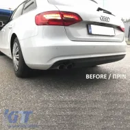 Rear Bumper Diffuser suitable for Audi A4 B8 12-15 Facelift Sedan/Avant S4 Look From Abs Plastic 1pc-image-6298972