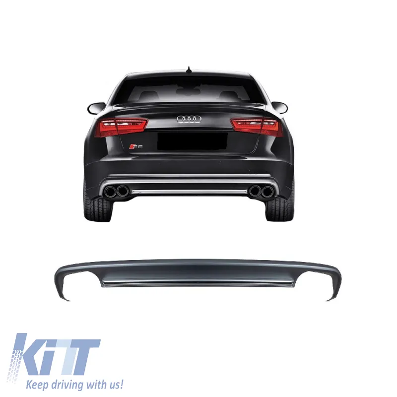 Rear Bumper Diffuser suitable for Audi A6 C7 Pre-Facelift 11-14 Sedan / Avant S6 Look From Abs Plastic 1pc
