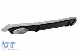 Rear Bumper Diffuser suitable for Audi A7 4G 10-14 RS7 Look Standard Bumper with Exhaust Tips from ABS Plastic-image-6313194