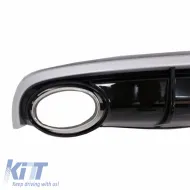 Rear Bumper Diffuser suitable for Audi A7 4G 10-14 RS7 Look Standard Bumper with Exhaust Tips from ABS Plastic-image-6313195