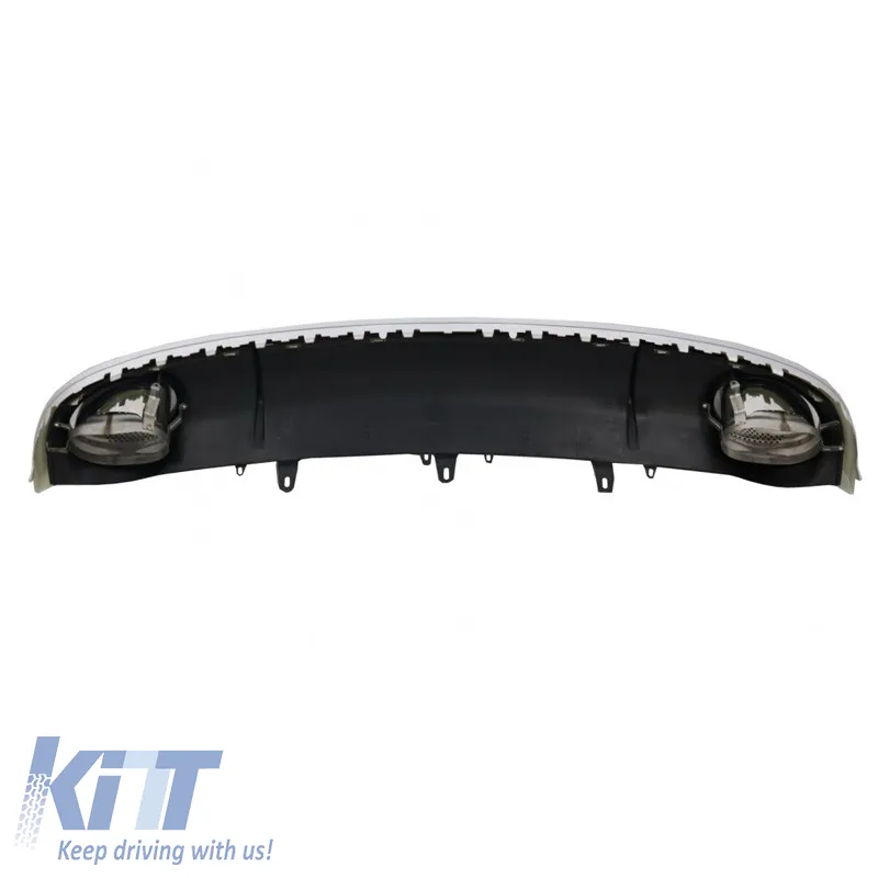 Rear Bumper Diffuser suitable for Audi A7 4G 10-14 RS7 Look Standard Bumper with Exhaust Tips from ABS Plastic