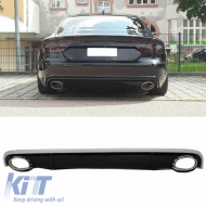 Rear Bumper Diffuser suitable for Audi A7 4G 10-14 RS7 Look Standard Bumper with Exhaust Tips from ABS Plastic