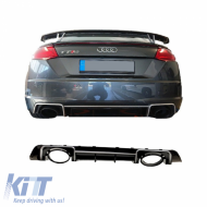 Rear Bumper Diffuser suitable for Audi TT 8S 14+ TTRS Look with Exhaust Tips from ABS Plastic - CGRRBDA6035598