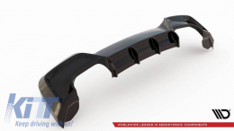 Rear Bumper Diffuser suitable for BMW 1 F20 11-15 M135i Bumper Glossy Black with 2 Left & Right Double Exhaust Outlets from ABS Plastic Maxton Design 1pc