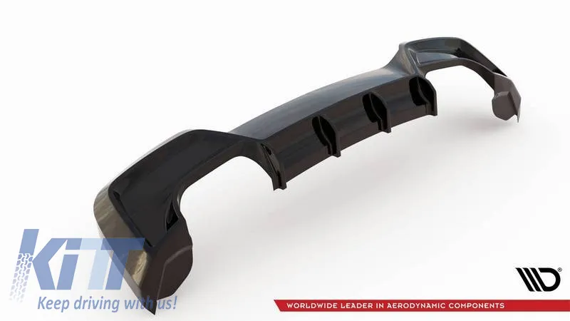 Rear Bumper Diffuser suitable for BMW 1 F20 11-15 M135i Bumper Glossy Black with 2 Left & Right Double Exhaust Outlets from ABS Plastic Maxton Design 1pc