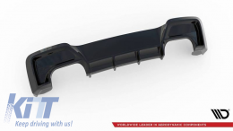 Rear Bumper Diffuser suitable for BMW 1 F20 11-15 M135i Bumper Glossy Black with 2 Left & Right Double Exhaust Outlets from ABS Plastic Maxton Design 1pc