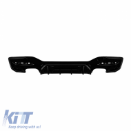 Rear Bumper Diffuser suitable for BMW 1 F20 F21 15-19 M-Packet Glossy Black with 2 Left & Right Double Exhaust Outlets from ABS Plastic 1pc