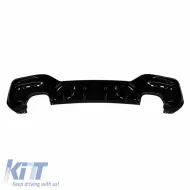 Rear Bumper Diffuser suitable for BMW 1 F20 F21 15-19 M-Packet Glossy Black with 2 Left & Right Double Exhaust Outlets from ABS Plastic 1pc-image-6319990