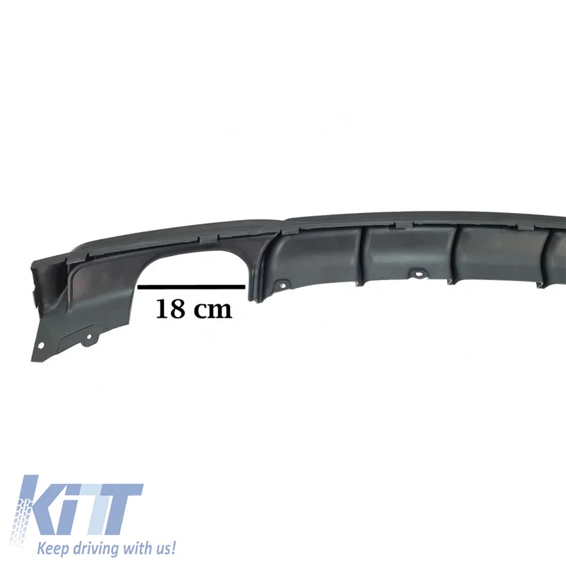 Rear Bumper Diffuser suitable for BMW 3 F30/F31 11-19 M-Packet Matte Black with 2 Left & Right Double Exhaust Outlets from ABS Plastic 1pc
