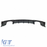 Rear Bumper Diffuser suitable for BMW 3 F30/F31 11-19 M-Packet Matte Black with 2 Left & Right Double Exhaust Outlets from ABS Plastic 1pc