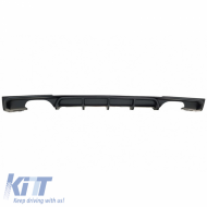 Rear Bumper Diffuser suitable for BMW 3 F30/F31 11-19 M-Packet Matte Black with 2 Left & Right Double Exhaust Outlets from ABS Plastic 1pc
