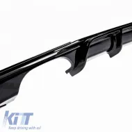 Rear Bumper Diffuser suitable for BMW 3 F30/F31 11-19 M-Packet Gloss Black with 2 Left & Right Double Exhaust Outlets from ABS Plastic 1pc-image-6322536