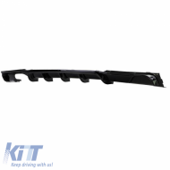 Rear Bumper Diffuser suitable for BMW 3 F30/F31 11-19 M-Packet Gloss Black with 1 Left Double Exhaust Outlets from ABS Plastic 1pc