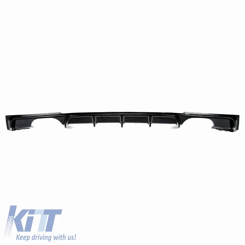 Rear Bumper Diffuser suitable for BMW 3 F30/F31 11-19 M-Packet Gloss Black with 2 Left & Right Double Exhaust Outlets from ABS Plastic 1pc