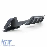 Rear Bumper Diffuser suitable for BMW 4 F32 Coupe / F33 Cabrio / F36 Gran Coupe 13-21 M-Tech Matte Black with 1 Left Double Exhaust Outlet from ABS Plastic 1pc-image-6324476