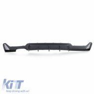Rear Bumper Diffuser suitable for BMW 4 F32 Coupe / F33 Cabrio / F36 Gran Coupe 13-21 M-Tech Matte Black with 1 Left Double Exhaust Outlet from ABS Plastic 1pc