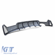 Rear Bumper Diffuser suitable for BMW 4 F32 Coupe / F33 Cabrio / F36 Gran Coupe 13-21 M-Tech Matte Black with 1 Left Double Exhaust Outlet from ABS Plastic 1pc