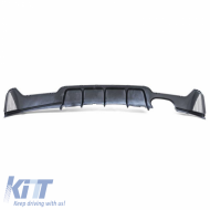 Rear Bumper Diffuser suitable for BMW 4 F32 Coupe / F33 Cabrio / F36 Gran Coupe 13-21 M-Tech Matte Black with 1 Left Double Exhaust Outlet from ABS Plastic 1pc