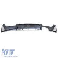 Rear Bumper Diffuser suitable for BMW 4 F32 Coupe / F33 Cabrio / F36 Gran Coupe 13-21 M-Tech Matte Black with 1 Left Double Exhaust Outlet from ABS Plastic 1pc-image-6324480