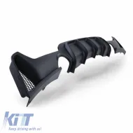 Rear Bumper Diffuser suitable for BMW 4 F32 Coupe / F33 Cabrio / F36 Gran Coupe 13-21 M-Tech Matte Black with 2 Single Exhaust Outlets Right & Left -0-----0- from ABS Plastic 1pc-image-6324485