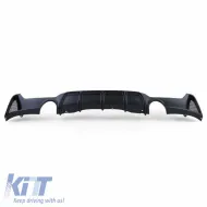 Rear Bumper Diffuser suitable for BMW 4 F32 Coupe / F33 Cabrio / F36 Gran Coupe 13-21 M-Tech Matte Black with 2 Single Exhaust Outlets Right & Left -0-----0- from ABS Plastic 1pc-image-6324486