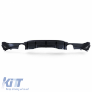 Rear Bumper Diffuser suitable for BMW 4 F32 Coupe / F33 Cabrio / F36 Gran Coupe 13-21 M-Tech Matte Black with 2 Single Exhaust Outlets Right & Left -0-----0- from ABS Plastic 1pc