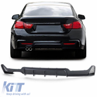 Rear Bumper Diffuser suitable for BMW 4 F32 Coupe / F33 Cabrio / F36 Gran Coupe 13-21 M-Tech Matte Black with 1 Left Double Exhaust Outlet from ABS Plastic 1pc - CGRRBDB6041992