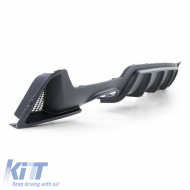 Rear Bumper Diffuser suitable for BMW 4 F32 Coupe / F33 Cabrio / F36 Gran Coupe 13-21 M-Tech Matte Black with 1 Left Double Exhaust Outlet from ABS Plastic 1pc