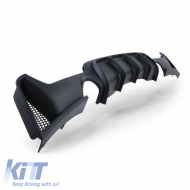 Rear Bumper Diffuser suitable for BMW 4 F32 Coupe / F33 Cabrio / F36 Gran Coupe 13-21 M-Tech Matte Black with 2 Single Exhaust Outlets Right & Left -0-----0- Made from ABS Plastic 1pc