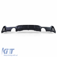 Rear Bumper Diffuser suitable for BMW 4 F32 Coupe / F33 Cabrio / F36 Gran Coupe 13-21 M-Tech Matte Black with 2 Single Exhaust Outlets Right & Left -0-----0- Made from ABS Plastic 1pc