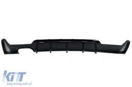 Rear Bumper Diffuser suitable for BMW 4 Series F32 F33 F36 (2013-2019) Coupe Cabrio M Design Left Double Outlet Piano Black - RDBMF32MPBBF