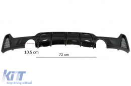 Rear Bumper Diffuser suitable for BMW 4 Series F32 F33 F36 (2013-2019) Coupe Cabrio M Design Twin Single Outlet Piano Black-image-6085547
