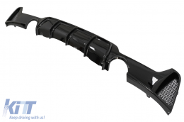 Rear Bumper Diffuser suitable for BMW 4 Series F32 F33 F36 (2013-2019) Coupe Cabrio M Design Twin Single Outlet Piano Black-image-6085548