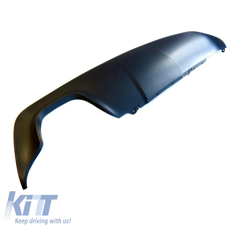 Rear Bumper Diffuser suitable for BMW 5 E60 03-11 M-Tech with 1 Left Double Exhaust Outlet from ABS Plastic 1pc