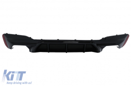 Rear Bumper Diffuser suitable for BMW 5 Series G30 G31 Limousine Touring (2017-up) M5 Design Piano Black-image-6043634